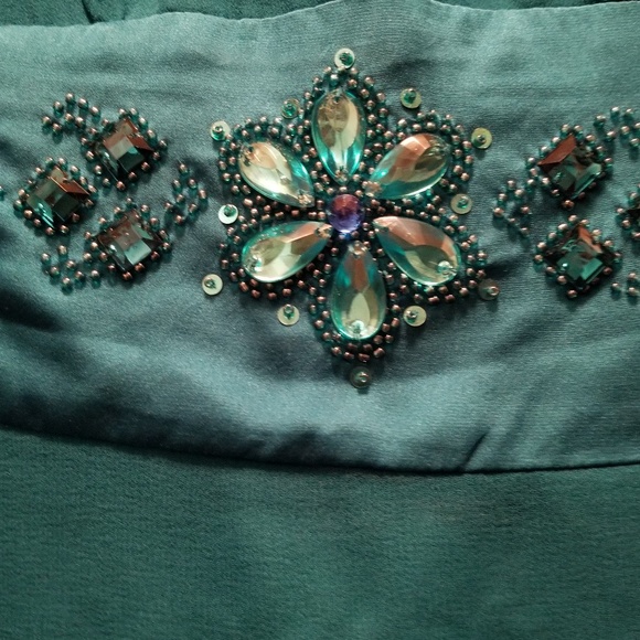 S-Dressy Blue Silk Top - Picture 3 of 3